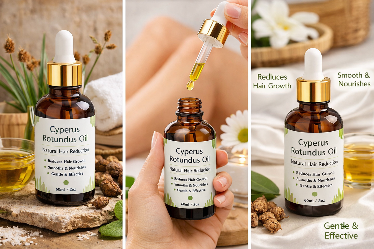 Cyperus Rotundus Oil for Natural Hair Reduction - 60Ml/2Oz